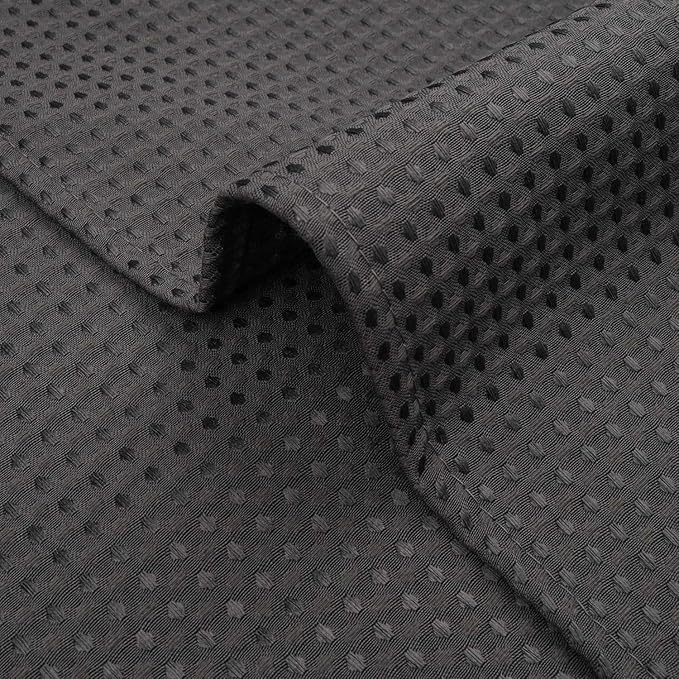 River Dream Stall Heavyweight No Hooks Required Dotted Waffle Weave Shower Curtain with Snap in Liner - 36W x 74H,Hotel Grade,Spa Like Bath Curtain,Graphite Grey