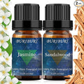 BURIBURI Sandalwood Jasmine Oil Gift Set, 100% Pure, Undiluted, Aromatherapy Essential Oils, 10MLx2