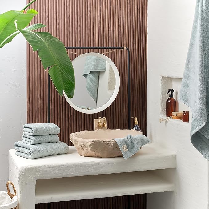SOFE H&L | Olea Luxury Turkish Cotton Bath Towel Set of 1 : 1 Jumbo Bath Towel - Light Blue | Premium, Soft, Durable, Absorbent | XL Bath Towels Oversized