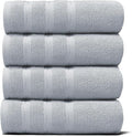 Hearth & Harbor Luxury Hand Towels - 100% Ring Spun Cotton Hand Towels for Bathroom, Shower, Spa, Soft & Absorbent Towels, 4 Piece Set, Ice Blue