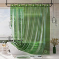AmazerBath Shower Curtain Liner, 100% EVA Clear Green Heavy Duty Luxury Shower Curtain and Liner 2-in-1 for Christmas, 72x72 Plastic Weighted Shower Liner, 12 Rustproof Grommets & 3 Heavyweight Stones