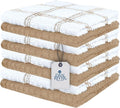 DAN RIVER Premium Dish Cloth 100% Cotton 12 X 12 Inches |Pack of 8|-Ultra Soft Tea Towels-Highly Absorbent Kitchen Rags-Terry Dishcloth for Kitchen and Household Cleaning |Tan|
