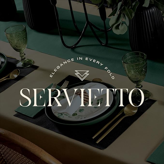 300-Pack Servietto Disposable Linen-Feel Guest Towels - 12" x 17" Disposable Cloth-Like Hand Towels - Made In USA, Soft and Absorbent Paper Napkin for Kitchen, Bathroom, Party, Wedding, Or Event
