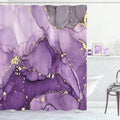 Purple Marble Shower Curtain, Modern Abstract Fabric Shower Curtains for Bathroom, Luxury Art Ink Texture Watercolor Shower Curtain Set with Hooks 72x72