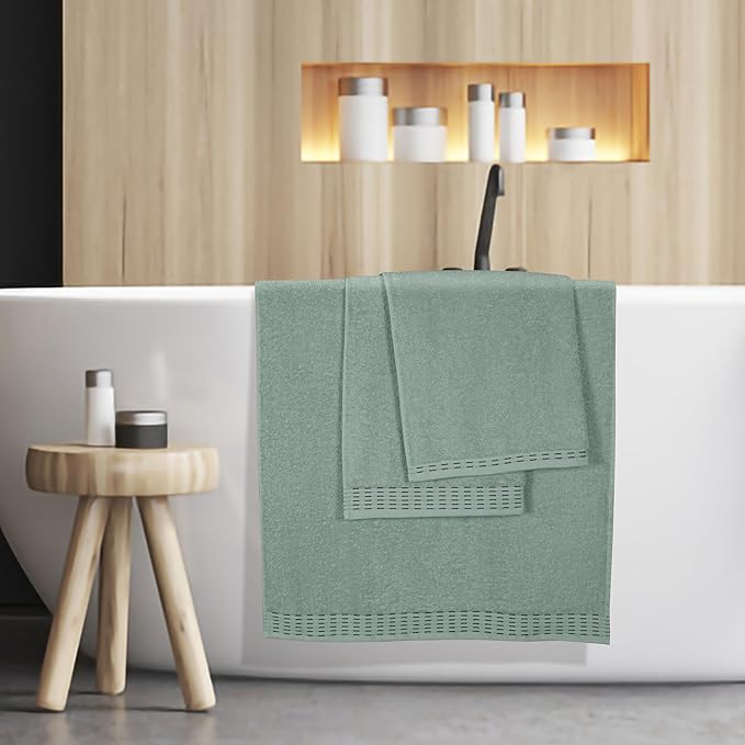 Cotton 2 Pack Oversized Bath Towel Set 28x55 inches, Large Bath Towels, Ultra Absorbant Compact Quickdry & Lightweight Towel, Ideal for Gym Travel Camp Pool - Jade