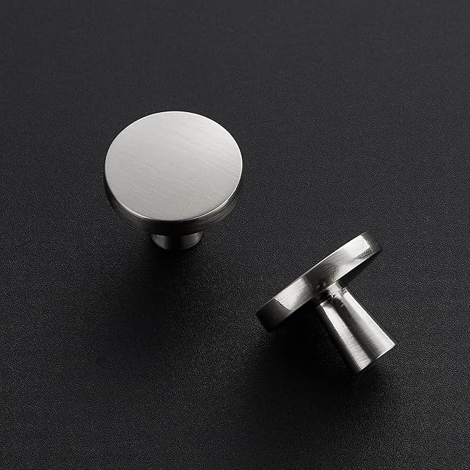Ravinte 60 Pack Drawer Pulls 1-1/4 Inch Kitchen Cabinet Knobs Brushed Nickel Round Dresser Drawer Knobs Solid Dresser Knobs Drawer Knobs Simple Cabinet Hardware for Cupboard Drawer Pulls