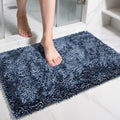 Yimobra Chenille Bathroom Rugs Non Slip, Extra Thick Soft Absorbent Bath Rug 31.5x20 Inch, Machine Washable Quick Dry Bath Mat for Bathroom Floor, Tub and Shower, Home Decor Accessories, Light Blue