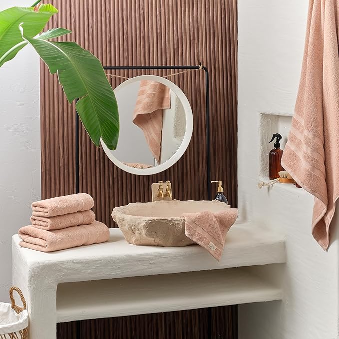 SOFE H&L | Olea Luxury Turkish Cotton Bath Towel Set of 1 : 1 Jumbo Bath Towel Blush | Premium, Soft, Durable, Absorbent | XL Bath Towels Oversized