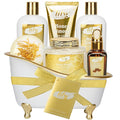 Christmas Gifts for Women - 7-Piece Honey Almond Spa Gift Set, Bath & Body Gift Set, Bath Collection with Bath Bomb | Mothers Day Gifts for Mom, Fathers Day, Birthday Gifts, Holiday Present for Women