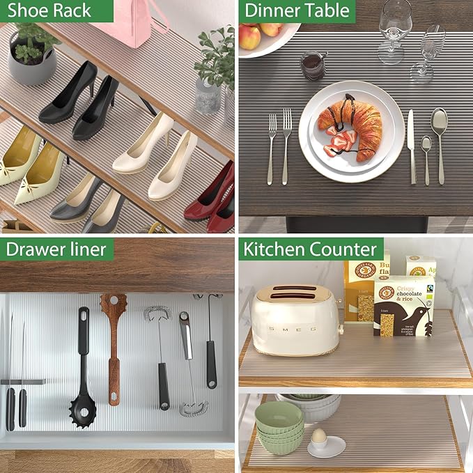 Anoak Shelf Liner Cabinet Liner, Non Adhesive Drawer Liner, Washable 17.5 Inch x 10 FT(120 Inch) Waterproof Durable Non-Slip Shelf Liner for Kitchen, Drawer, Refrigerator