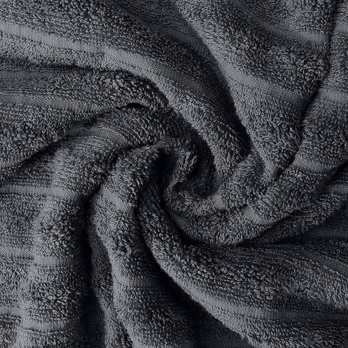 DAN RIVER Pack of 2 Bath Sheet 35x70 Inches, Extra Large Ribbed Bath Towels Oversized, Absorbent Cotton Towels for Bathroom - Dark Gray