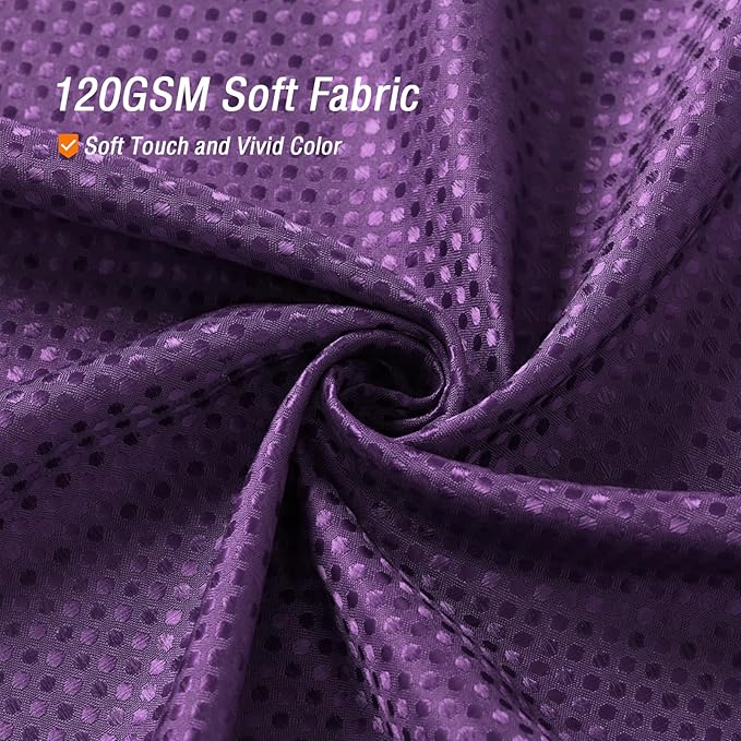 Gibelle Small Stall Shower Curtain 36 x 72, Narrow Half Waffle Weave Textured Fabric Shower Curtain for Bathroom, Water Repellent, Machine Washable, Purple
