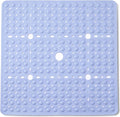 ENKOSI Large 27 x 27 inch Square Non-Slip Shower Mat | Anti Slip Shower Stall Mat for Elderly and Young | Durable Shower Mat with Strong Secure Suction Cups and Drain Holes (27x27 Aqua Blue)