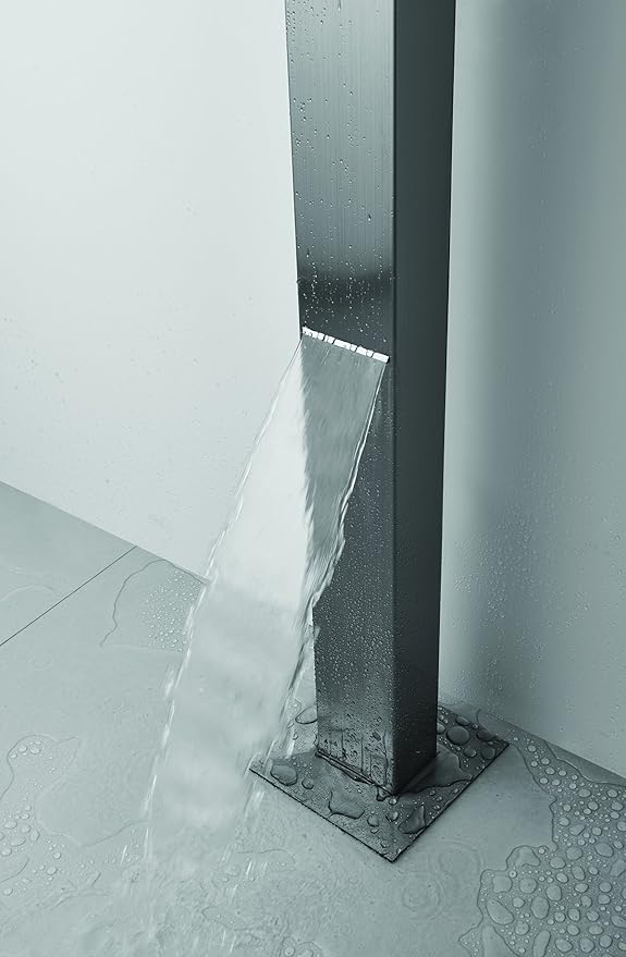 Outdoor Shower Toorak 316 Marine Grade Stainless Steel Panel-No Rust! Perfect for Swimming Pools, Backyards, Beach Houses, Resorts. Hot & Cold Water Connections, Wall Mounted or Freestanding Options