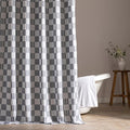 SLEEP ZONE Grey Checkered Shower Curtain Waterproof Curtains for Bathroom Decor Bathtub Geometic Shower Curtain 72" × 72"
