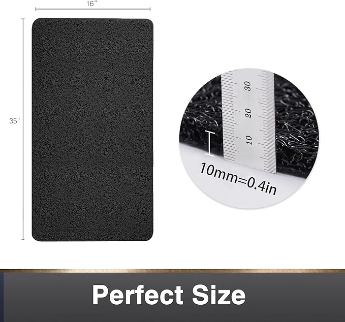 Asvin Soft Textured Bath, Shower, Tub Mat, 35x16 Inch, Phthalate Free, Non Slip Comfort Bathtub Mats with Drain, PVC Loofah Bathroom Mats for Wet Areas, Quick Drying