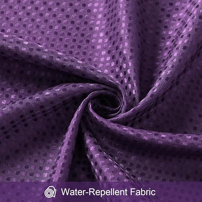 3 in 1 Long Purple Shower Curtain Set-72 W x 78 H, Modern Waffle and PEVA Liner Set with 12 Stainless Steel Hooks, Waterproof Fabric for Bathroom