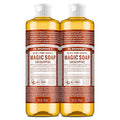 Dr. Bronner's Magic Soap - Pure-Castile Liquid Soap (Eucalyptus, 16 ounce, 2-Pack) -Regenerative Organic Certified Oils, 18-in-1 Uses: Body, Hair, Laundry, Pets & Dishes, Concentrated, Vegan, Non-GMO