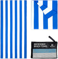 Quick Dry Towel Extra Large 78x35 Inch - Microfiber Beach Towel - Perfect for Beach, Travel, Swimming, Pool, Yoga, Hiking, Camping - Lightweight, Fast Drying, Compact for Adults (Cabana Blue)