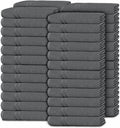 Wealuxe Dark Gray Washcloths 48 Pack - 600 GSM 100% Ring-Spun Cotton Wash Cloths for Showering, Highly Absorbent and Soft | 12x12 Inches