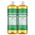 Dr. Bronner's Pure-Castile Magic Liquid Soap (Almond, 16 Ounce, 2-Pack)- Made with Regenerative Organic Certified Oils, 18-in1 Uses: Face, Hair, Hand & Body Soap, Laundry, Pets- Concentrated, Vegan