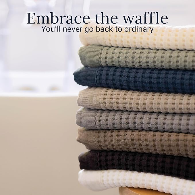 GILDEN TREE Waffle Bath Sheet Quick Dry Towel, Thin Luxury Bath Towels, Bath Sheets 40x80 Large Bath Towels, Modern Style (Sage Grey)