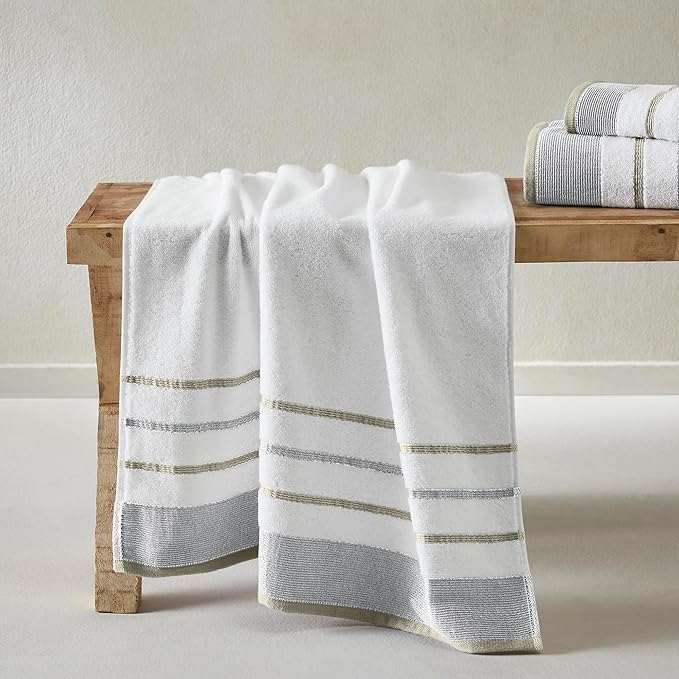 Great Bay Home Decorative Oversized Bath Sheet Set - Luxury Cotton 2 Pack 68x35 Extra Large Towels - Luxurious, Ultra-Soft, Durable Towels for Bathroom Decor (Glacier Grey/Cappuccino)