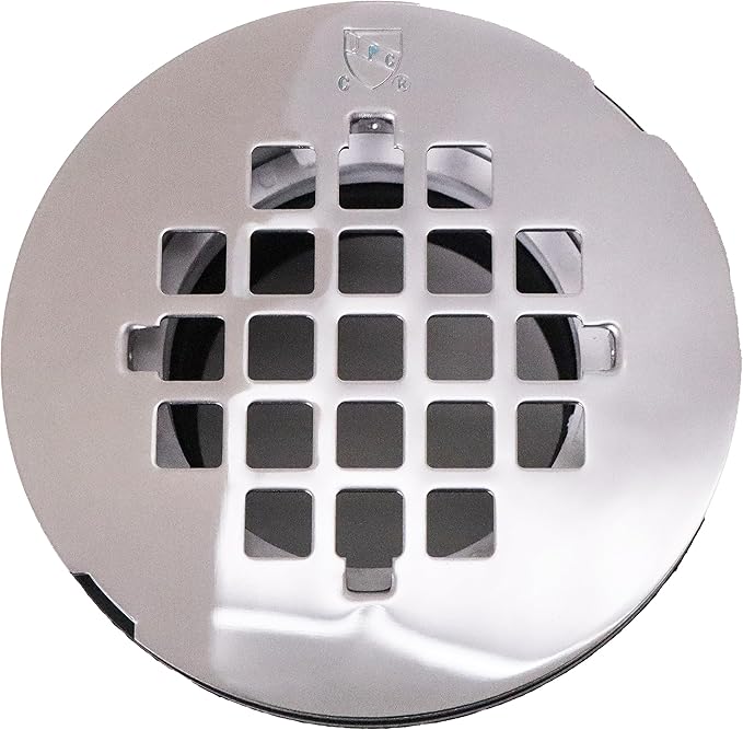 Westbrass SP6036WP-26 60" x 36" 3-Wall Shower Pan with Plastic Center Drain and 4-1/4" Cross Grid Brass Drain Cover, Polished Chrome