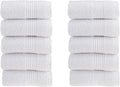 HALLEY Turkish Cotton Towels (Pack of 10) Washcloths Super Soft Highly Absorbent 100% Cotton Fingertip Towels for Bathroom and Kitchen for Mother’s Day (White)