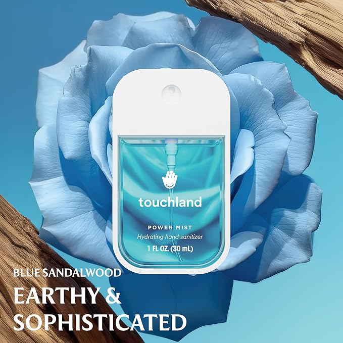 Touchland Hydrating Hand Sanitizer Spray, TOP 5 Set (Applelicious, Sandalwood, Lavender, Berry, Citrus), 1 FL. OZ. Travel Size Power Mist Sprays (Set of 5)
