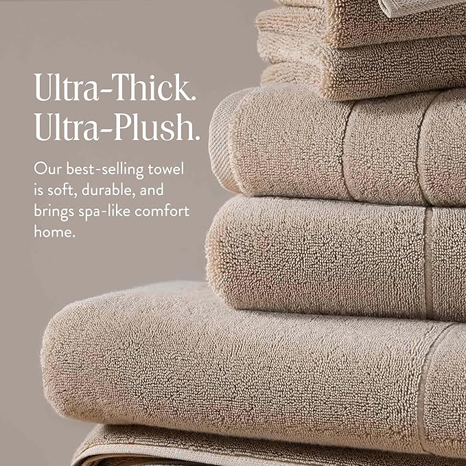 Brooklinen Super-Plush Turkish Cotton Bath Sheets - Set of 2 - Cotton, 820 GSM, Highly Absorbent, Machine Washable, Perfect for Home & Bathroom (40" x 65", Driftwood)