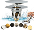 Artiwell Universal Bathroom Sink Drain Stopper, Fits Most Pop-Up Drains for Vessel Sink Lavatory Vanity, Sink Drain Strainer with Detachable Hair Catcher, Tested by Plumber in US (Chrome Plated)