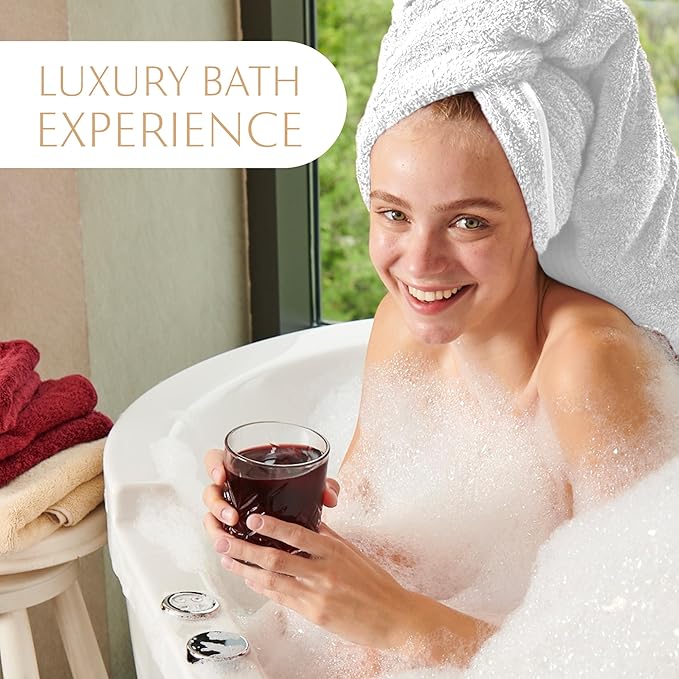 MAURA White Bath Towel Set of 8 for Bathroom. Turkish Cotton Luxury Bath Towels. Extra Large, Thick, Plush & Soft. Hotel & Spa Quality - White