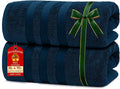 RIVERSIDE Pack of 2 Extra Large Bath Sheets 35 x 70 Inches - 100% Ring Spun Cotton Hotel Quality Oversized Bath Towels - Super Soft, Highly Absorbent & Quicker to Dry - Blue Opal
