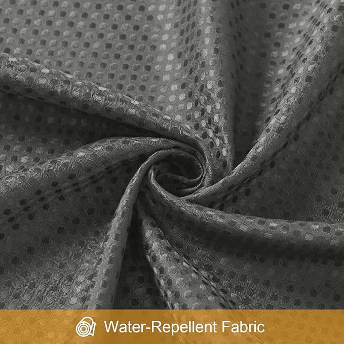 3 in 1 Shower Curtain Set, Charcoal Grey Waffle Fabric Modern Shower Curtain and PEVA Liner Set with 12 Stainless Steel Shower Curtain Hooks, Dark Grey, 72 W x 72 H