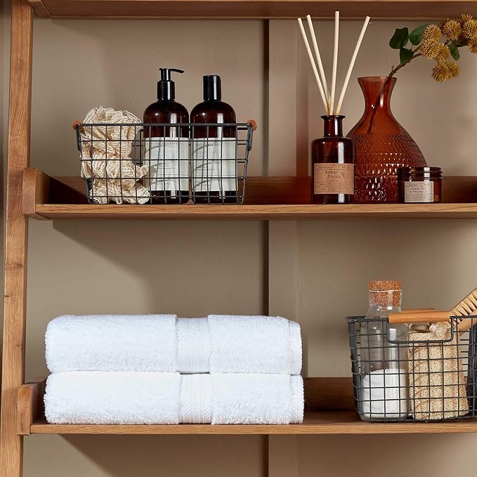 Christy Renaissance 6 Piece Towel Set | White | 100% Egyptian Cotton | Luxuriously Soft and Super Absorbent | 675 GSM | 2 Bath Towels 2 Hand Towels 2 Face Cloths