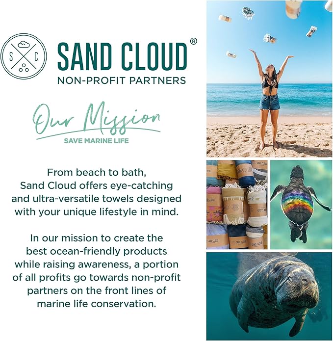 Sand Cloud Turkish Beach Towel - Sand Free - 100% Organic Turkish Cotton Yarn - Quick Dry Towel for Beach, Picnic Blanket or Throw - As Seen on Shark Tank - Mandala (Mint)