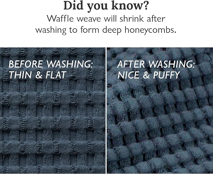 GILDEN TREE Waffle Bath Towels Wash Cloths for Showering, Exfoliating Washcloth Quick Dry Towel, Face Towels for Washing Face Cotton Washcloths Set of 4, Modern Style (Midnight Blue)