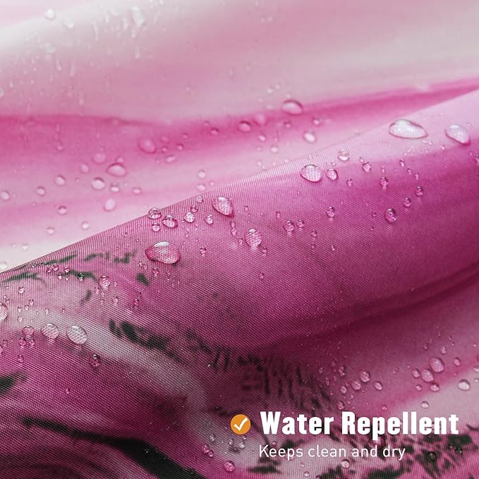 MitoVilla Hot Pink Marble Shower Curtain, Modern Ombre Fabric Cloth Shower Curtains for Luxury Bathroom Decor, Abstract Watercolor Shower Curtain, Dark Pink, 72x72