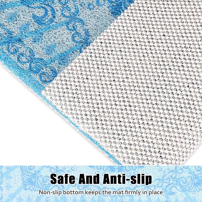 Square Shower Mat Non Slip: 27x27 Inch Extra Large Shower Floor Mat with Drain Hole in Middle - Soft PVC Loofah Bath Mat for Shower - Anti Slip Shower Stall Mat for Elderly and Kids