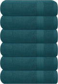 GLAMBURG Ultra Soft 6-Piece Hand Towel Set 16x28-100% Ringspun Cotton - Durable & Highly Absorbent Hand Towels - Ideal for use in Bathroom, Kitchen, Gym, Spa & General Cleaning - Teal