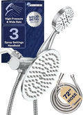 HammerHead Showers Dual Shower Head Combo, 8-Inch Rainfall & 3-Flow Handheld, Chrome, 2.5 GPM