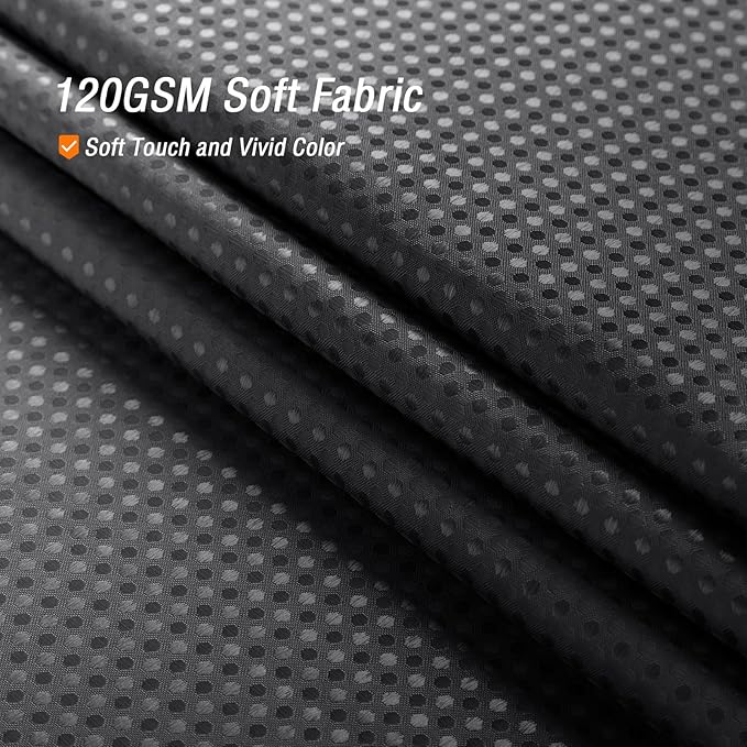 Gibelle Small Stall Shower Curtain 36 x 72, Narrow Half Black Ombre Shower Curtain for Bathroom, Waffle Weave Fabric Shower Curtain Set with Hooks, Water Repellent, Machine Washable