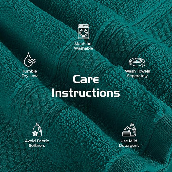 RIVERSIDE 12 Pack Premium 100% Cotton Face Washcloths, 550 GSM, 12 x 12 Inches, Soft, Absorbent Towels for Body & Shower, Bathroom Wash Clothes, Durable Face Towels Set for Spa, Gym, Teal