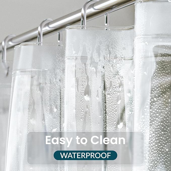Titanker Shower Curtain Liner 60x72, Clear Plastic Shower Liner Lightweight PEVA Waterproof Shower Curtains for Bathroom with Magnets and Rustproof Grommet Holes
