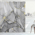 Extra Long Shower Curtain 72 x 84 Inch, Grey Tall Abstract Marble Shower Curtains for Bathroom, Modern Luxury Art Decor Ink Texture Fabric Shower Curtain Set with Hooks