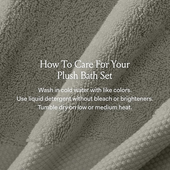 BOLL & BRANCH Plush Bath Sheet Set - Oak - 6 Piece - Includes 2 Oversized Bath Sheets, 2 Hand Towels & 2 Washcloths - 100% Organic Cotton - Ultra Soft & Luxurious - Quick Absorbing