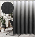 Gibelle Ombre Black Shower Curtain for Bathroom, 3D Embossed Textured Fabric Shower Curtain, Modern Farmhouse Chic Soft Cloth Shower Curtain Set with Hooks, 72x72