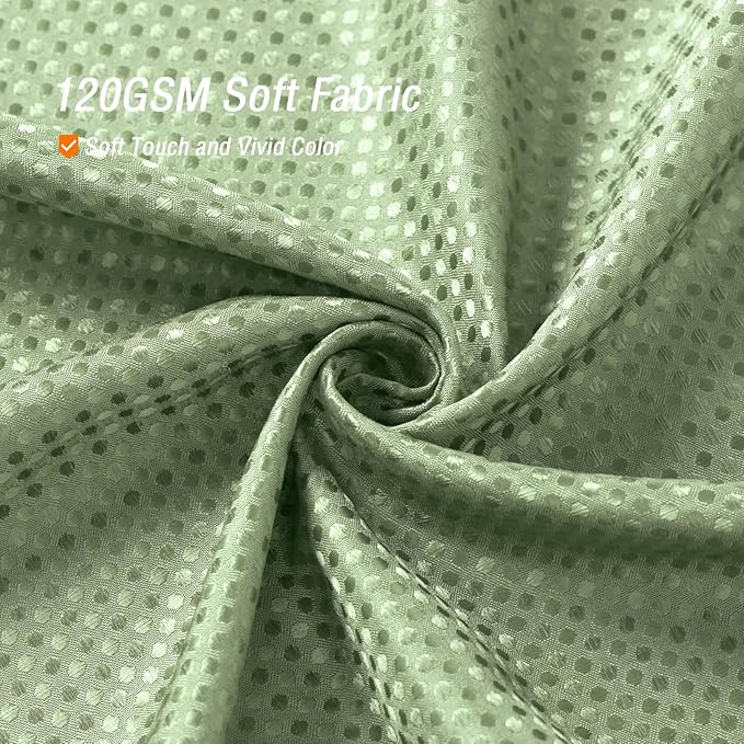 Gibelle Extra Long Shower Curtain 72 x 84, Tall Waffle Weave Textured Fabric Shower Curtain for Bathroom, Water Repellent, Machine Washable, Sage Green