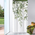 Gibelle Small Stall Shower Curtain 36 x 72, Narrow Half Olive Green Floral Shower Curtain for Bathroom, Watercolor Plant Eucalyptus Leaves Fabric Shower Curtain Set
